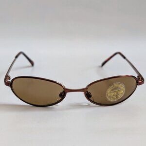 NWT Vintage 90's Small Oval Metal Sport Sunglasses (S. Brown)